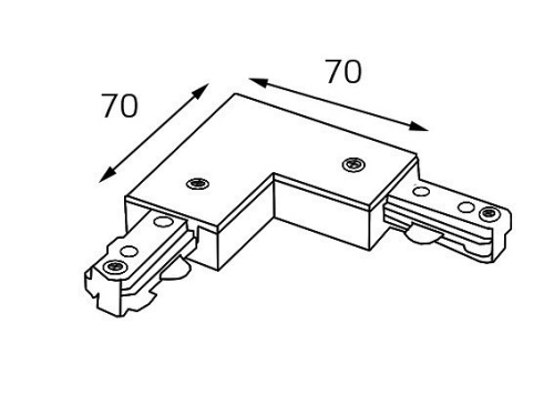 Соединитель угловой L-образный для треков Italline WSO WSO 74 black в Сочи фото 2