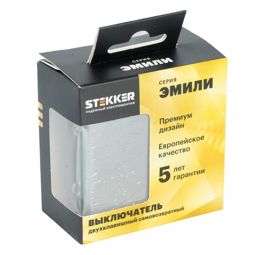 Выключатель самовозвратный двухклавишный без рамки Stekker Эмили 50329 в Нижнем Новгороде фото 4