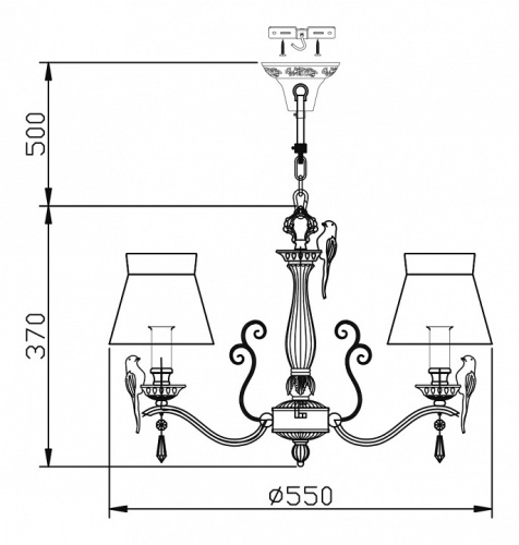 Подвесная люстра Maytoni Bird ARM013-03-W в Выборге фото 4