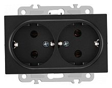 Розетка двойная с заземлением, без рамки Arte Milano am-206 206.40-2.black в Нижнем Новгороде