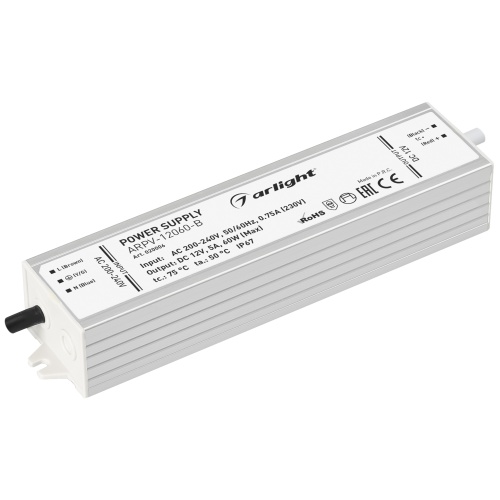 Блок питания ARPV-12060-B (12V, 5.0A, 60W) (Arlight, IP67 Металл, 3 года) в Инзе фото 3