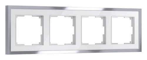 Рамка на 4 поста Werkel Baguette (белый/серебро) W0042850 в Нижнем Новгороде
