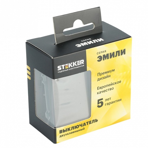 Выключатель двухклавишный без рамки Stekker Эмили 49918 в Нижнем Новгороде фото 6