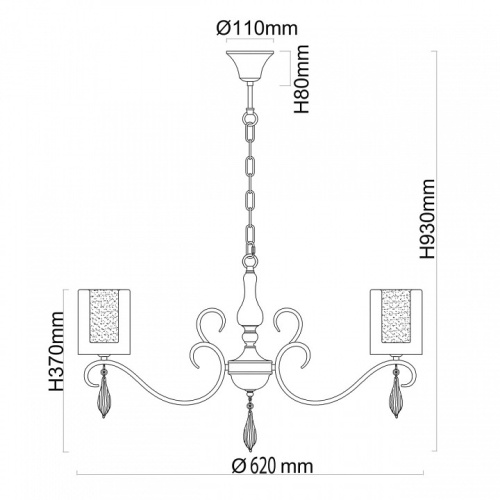 Подвесная люстра MW-Light Эллегия 8 303012708 в Белово фото 2