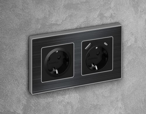 Накладка для розетки с заземлением и со шторками Ambrella Volt ALFA AP8070 в Нижнем Новгороде фото 3