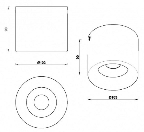 Накладной светильник iLedex Metrica 113-12W-D100-3000K-24DG-BK в Нижнем Новгороде фото 4