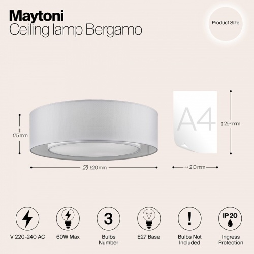 Накладной светильник Maytoni Bergamo MOD617CL-04GR в Сургуте фото 4