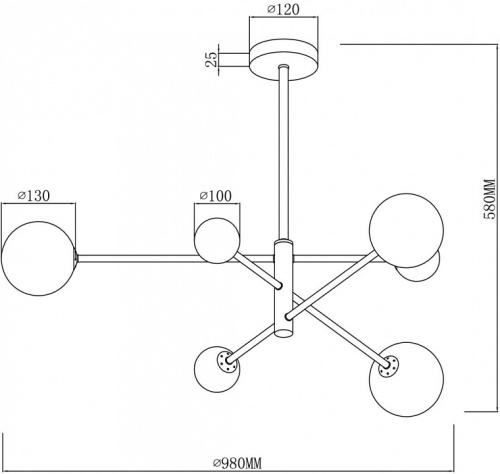 Люстра на штанге Freya Sphirity FR5376CL-06B в Нижнем Новгороде фото 2