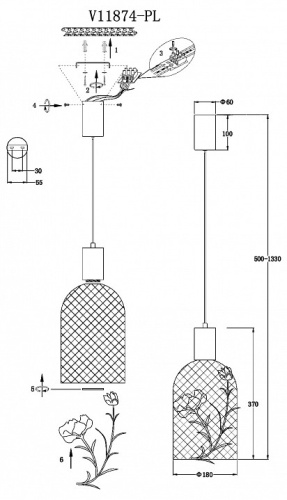 Подвесной светильник Moderli Ophelia V11874-PL в Нижнем Новгороде фото 2