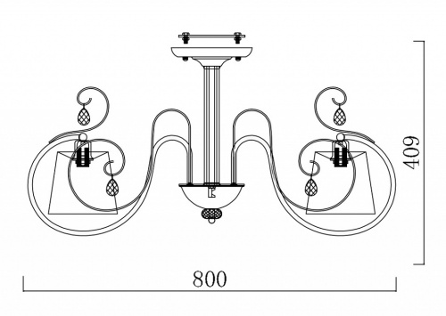 Люстра на штанге Freya Simone FR2020-PL-06-BZ в Нижнем Новгороде фото 2