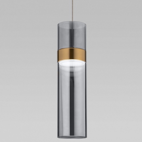 Подвесной светильник Eurosvet Lumen 50244/1 LED латунь/дымчатый в Симе