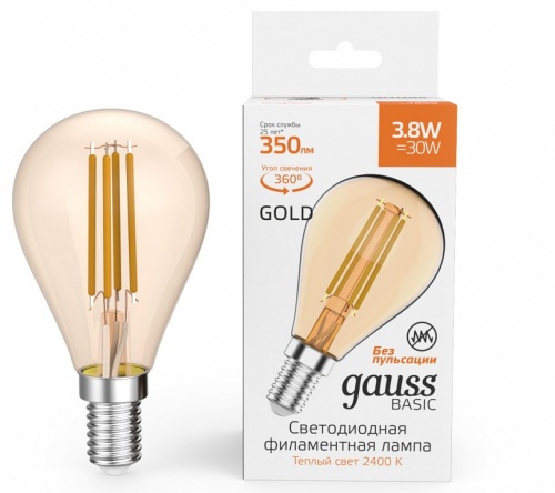 Лампа светодиодная Gauss  E14 3.8Вт 2400K 1057154 в Нижнем Новгороде фото 5