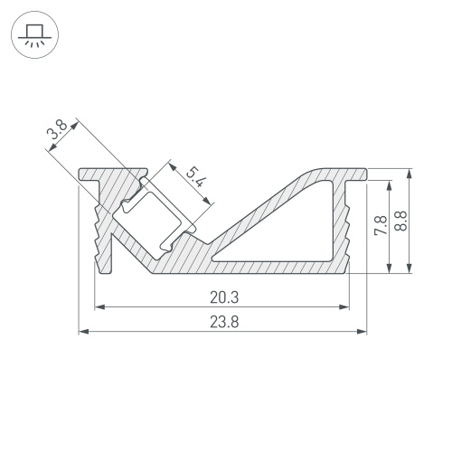 Профиль SL-BEVEL-2000 ANOD (Arlight, Алюминий) в Новочеркасске фото 4