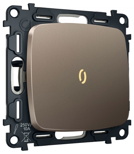 Выключатель самовозвратный одноклавишный с подсветкой, без рамки Ambrella Volt MO MO632050 в Нижнем Новгороде