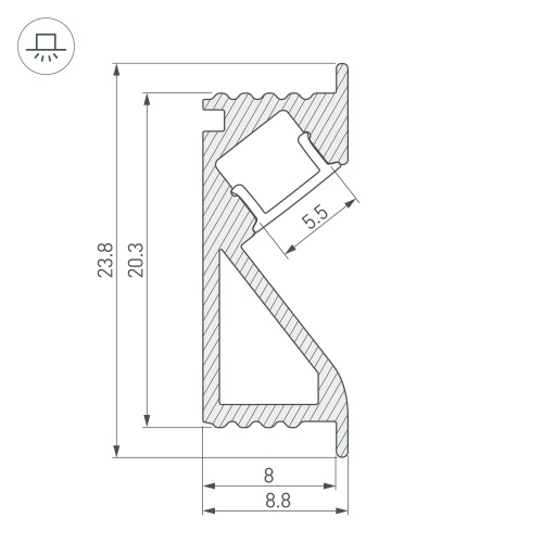 Профиль SL-BEVEL-2000 ANOD (Arlight, Алюминий) в Ялте фото 5