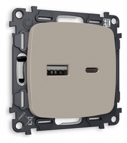 Розетка 2хUSB type A и C без рамки Ambrella Volt OMEGA MO371010 в Нижнем Новгороде