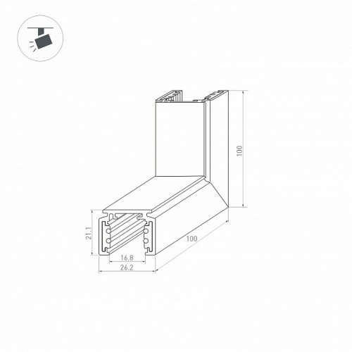 Соединитель угловой внешний для треков накладных Arlight MAG-ORIENT 37326 в Нижнем Новгороде фото 2