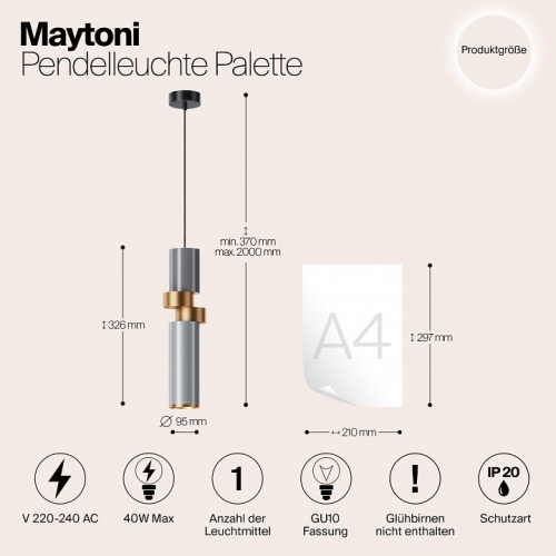 Подвесной светильник Maytoni Palette MOD303PL-01CFL2 в Городце фото 3