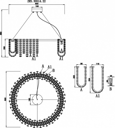 Подвесная люстра Zortes Amanda ZRS.30514.22 в Нижнем Новгороде фото 4