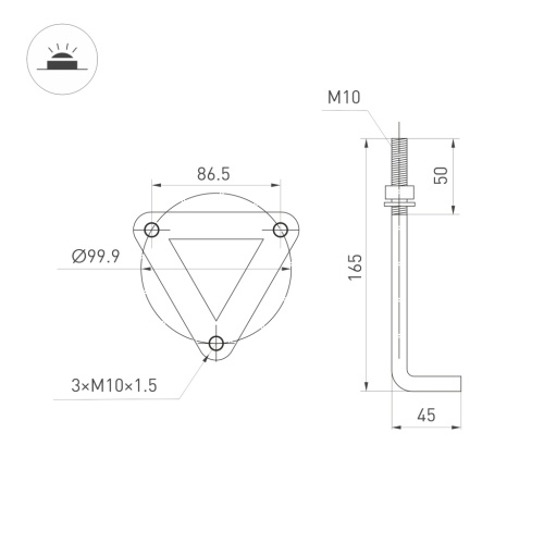 Светильник LGD-CASTELLO-BOLL-H1200-20W Day4000-MIX (GR, 80 deg, 230V) (Arlight, IP65 Металл, 5 лет) в Великом Устюге