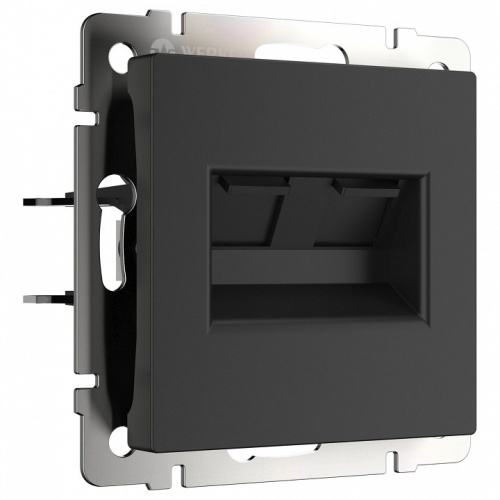 Розетка двойная Ethernet RJ-45 без рамки Werkel черный матовый W1182208 в Нижнем Новгороде