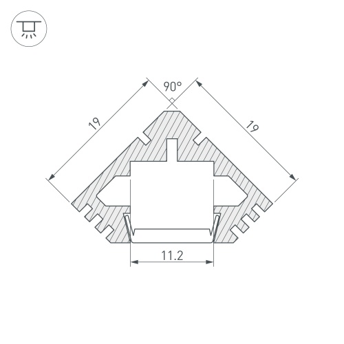 Профиль PDS45-T-3000 ANOD (Arlight, Алюминий) в Заречном фото 3