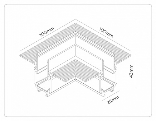 Соединитель угловой внутренний для треков встраиваемых Ambrella Light TRACK SYSTEM GL1971 в Нижнем Новгороде фото 3
