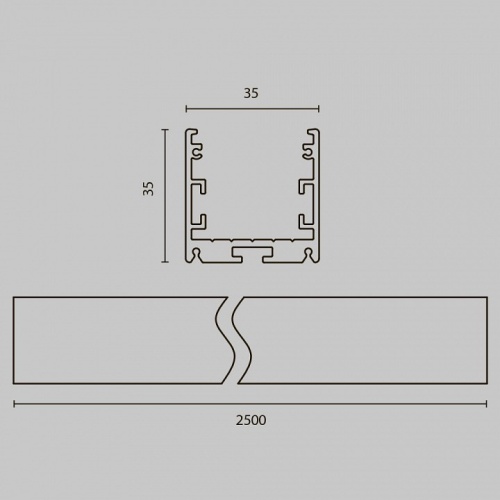 Профиль накладной Maytoni Led strip ALM-3535R-B-D-2.5M в Кирсе фото 2