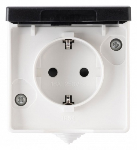 Розетка влагозащищенная с заземлением и со шторкой с крышкой Arte Milano am-309 309.40-1.grey в Нижнем Новгороде фото 5