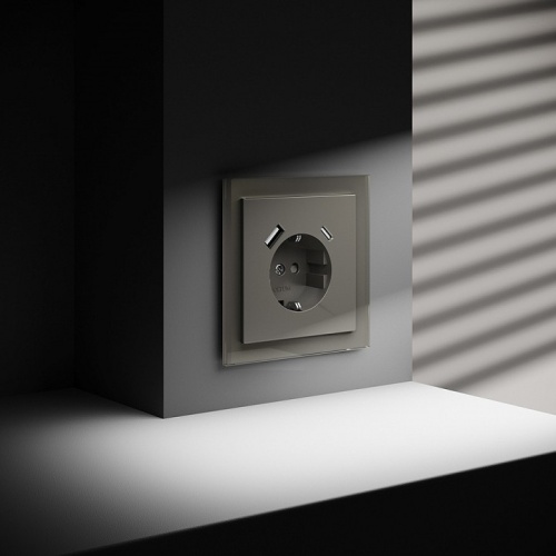 Розетка с заземлением и со шторкой и 2хUSB type A и C, без рамки Voltum S70 VLS040504 в Нижнем Новгороде фото 6