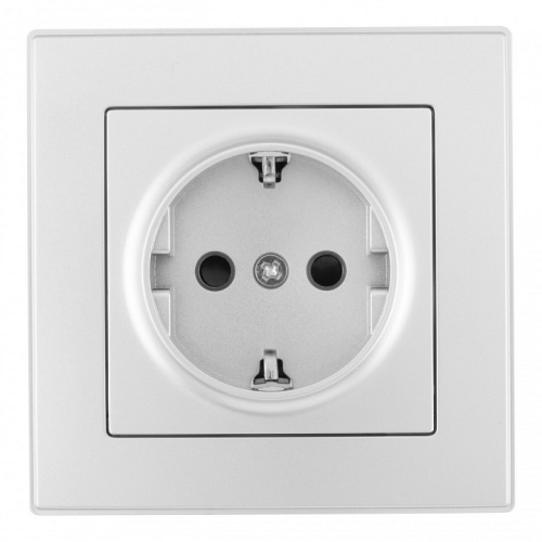 Розетка с заземлением и со шторкой Arte Milano SET06-1 SET06-1-40-1 silver в Нижнем Новгороде фото 3