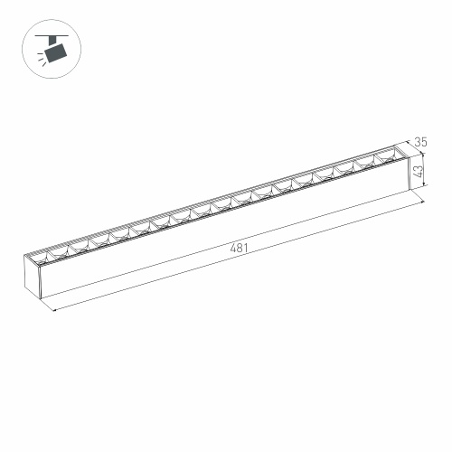 Светильник MAG-LASER-45-L480-27W Warm3000 (BK, 36 deg, 24V) (Arlight, IP20 Металл, 3 года) в Качканаре