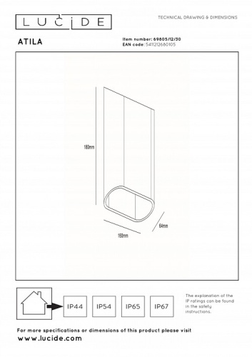 Накладной светильник Lucide Atila 2767/12/31 в Нижнем Новгороде фото 3