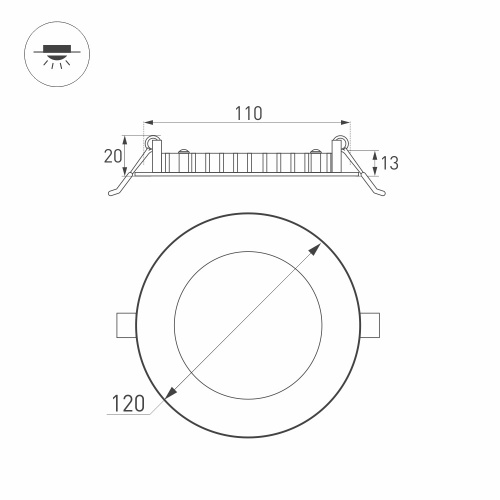 Светильник DL-120M-9W Day White (Arlight, IP40 Металл, 3 года) в Липецке фото 4