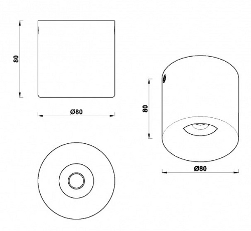 Накладной светильник iLedex Metrica 108-7W-D80-3000K-24DG-BK в Нижнем Новгороде фото 4