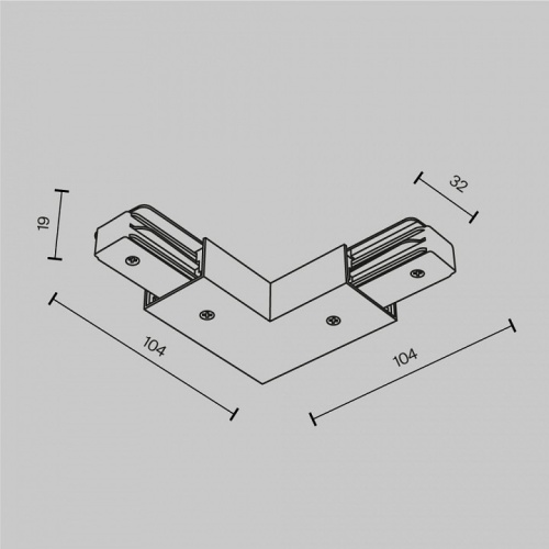 Соединитель угловой L-образный для треков Maytoni Accessories for tracks Unity TRA001CLB-11W в Бородино фото 3