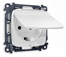 Розетка влагозащищенная с заземлением и со шторкой, без рамки с крышкой Ambrella Volt OMEGA MO128010 в Нижнем Новгороде