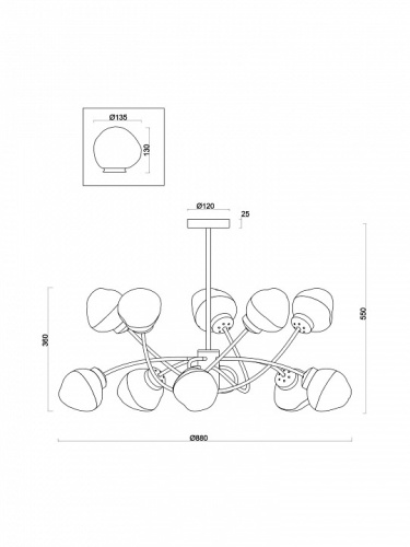 Люстра на штанге Freya  FR8017PL-10MG в Нижнем Новгороде фото 3
