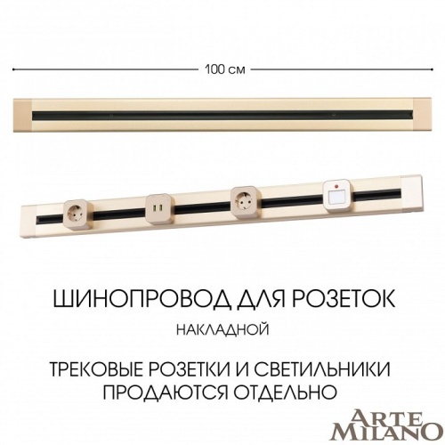 Трек накладной Arte Milano Am-track-sockets 382301TO/100 Gold в Нижнем Новгороде фото 7