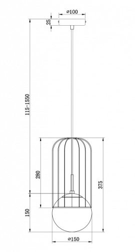 Подвесной светильник Maytoni Telford P362PL-01G в Бородино фото 7