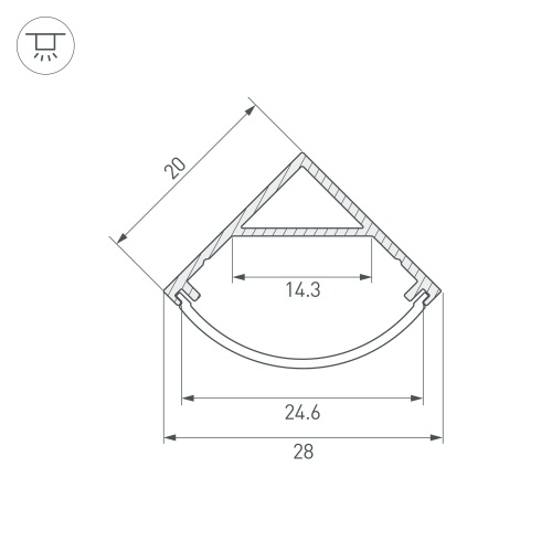 Профиль SL-KANT-H20-2000 BLACK (Arlight, Алюминий) в Советске фото 4