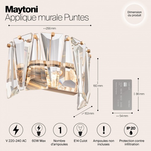 Бра Maytoni Puntes MOD043WL-01G в Дзержинске фото 2