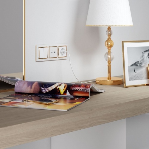 Выключатель проходной двухклавишный без рамки Werkel белые W1122001 в Нижнем Новгороде фото 3