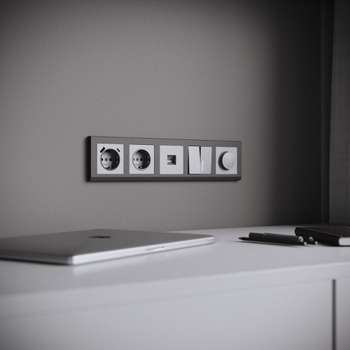 Выключатель двухклавишный с подсветкой без рамки Werkel серебряный матовый W1120165 в Нижнем Новгороде фото 6