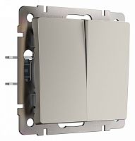 Выключатель проходной двухклавишный без рамки Werkel дымчатый W1222004 в Нижнем Новгороде