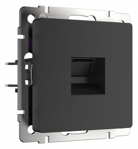 Розетка телефонная RJ-11 без рамки Werkel черный матовый W1182008 в Нижнем Новгороде