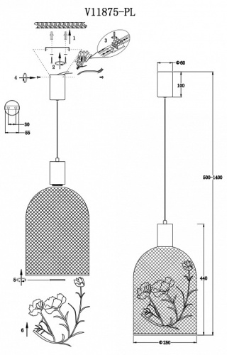 Подвесной светильник Moderli Ophelia V11875-PL в Нижнем Новгороде фото 2