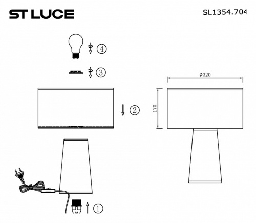 Настольная лампа декоративная ST-Luce Jackie SL1354.704.01 в Можге фото 5