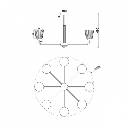 Люстра на штанге Escada Noble 685/8PL в Сельцо фото 4