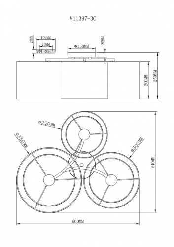 Потолочная люстра Moderli Massa V11397-3C в Нижнем Новгороде фото 4